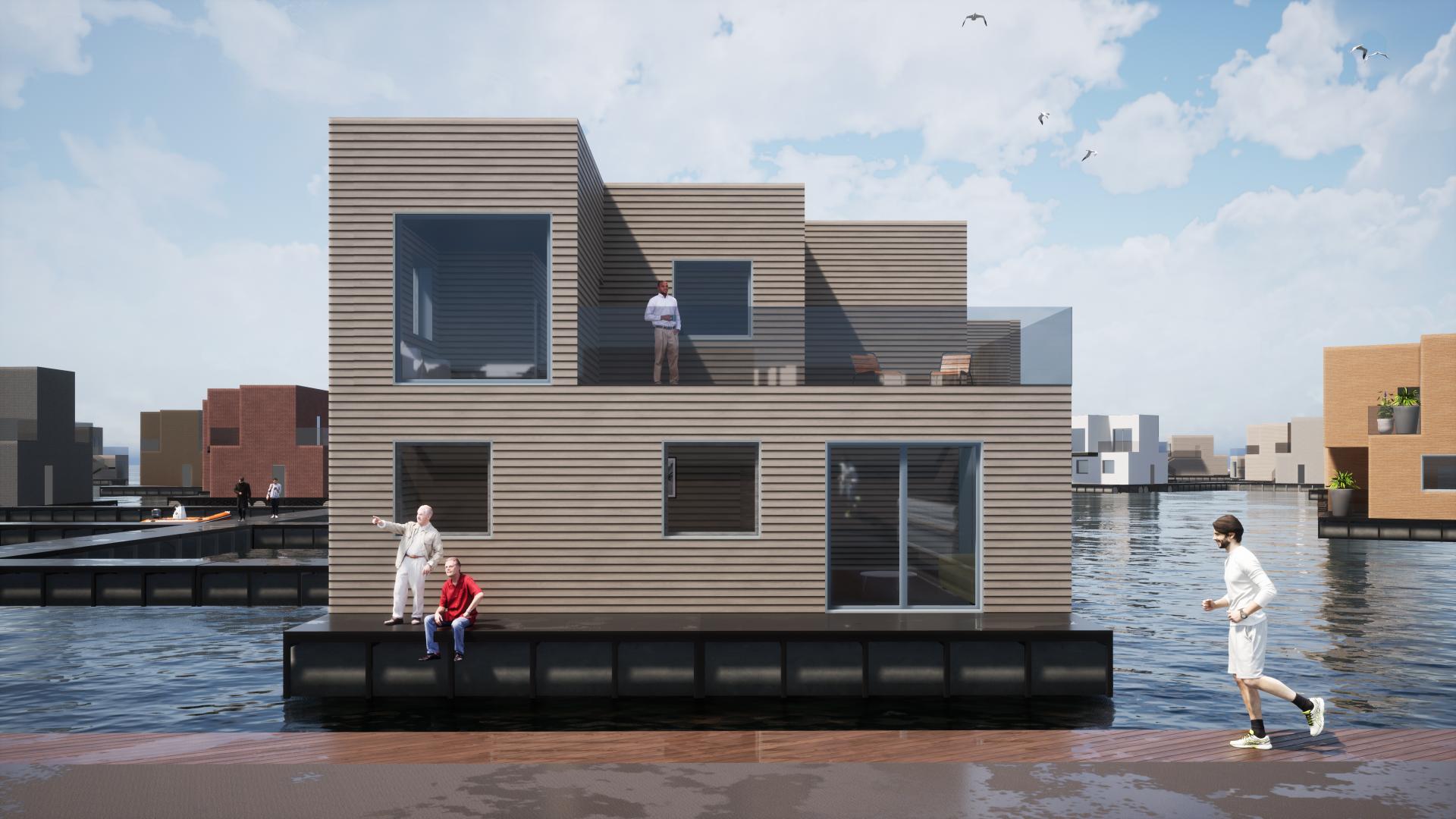 London Design Awards Winner - Smart Manufacturing - Floating House Module with Straw Bale