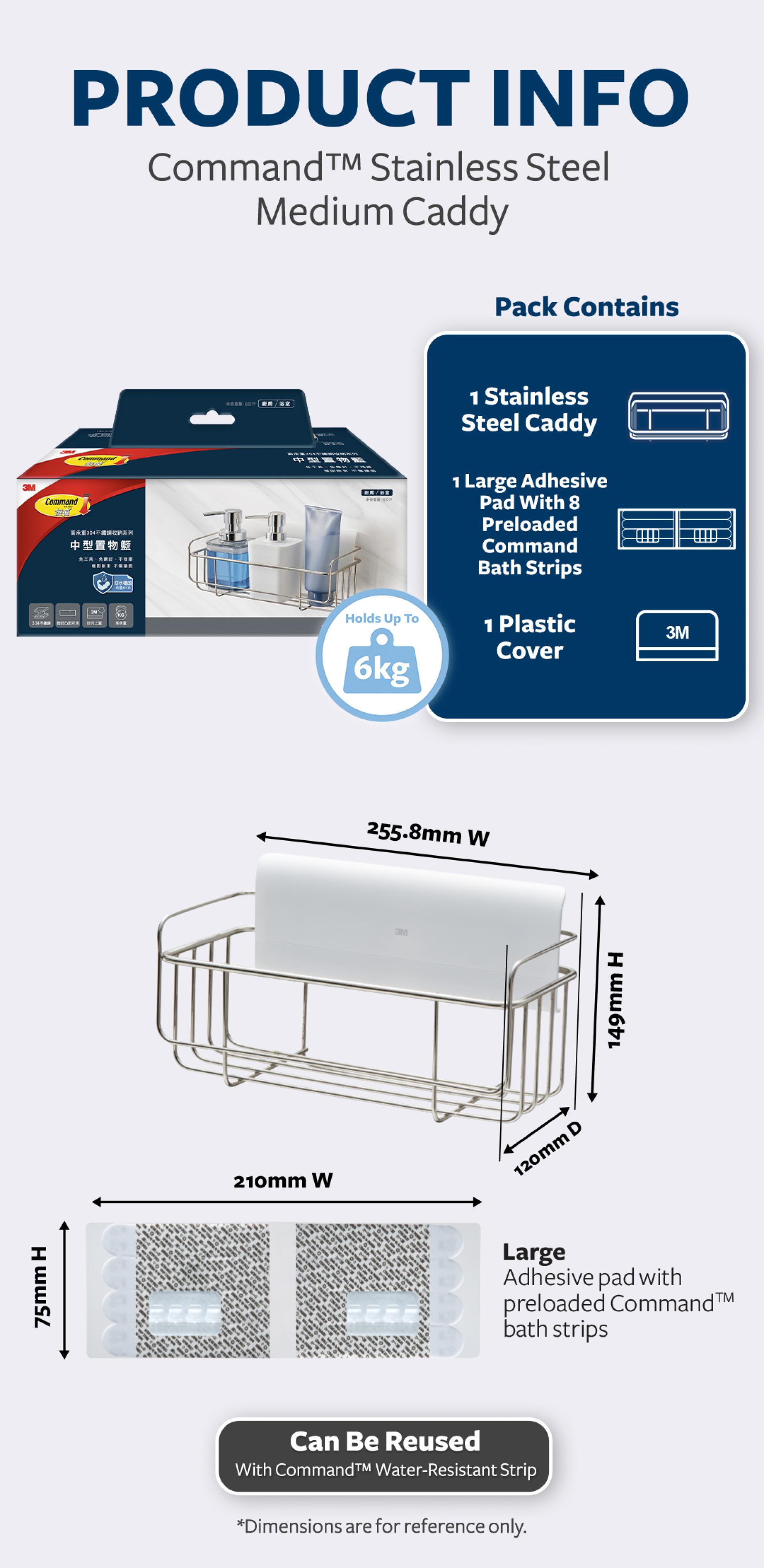 London Design Awards Winner - 3M Command Heavyweight 304 Stainless Steel Organizing Series