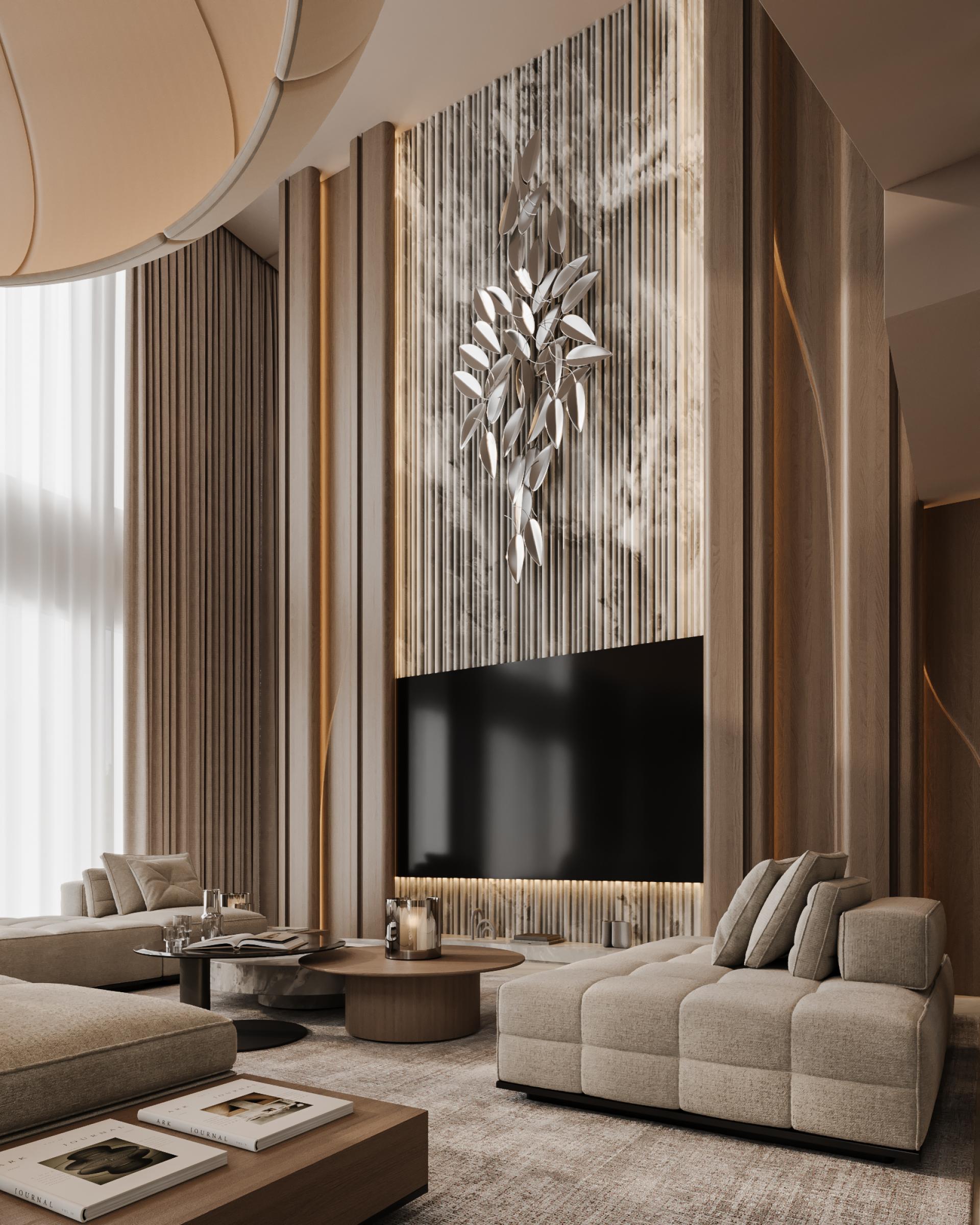 London Design Awards Winner - TWO-STOREY LIVING-ROOM IN AMODERN PENTHOUSE