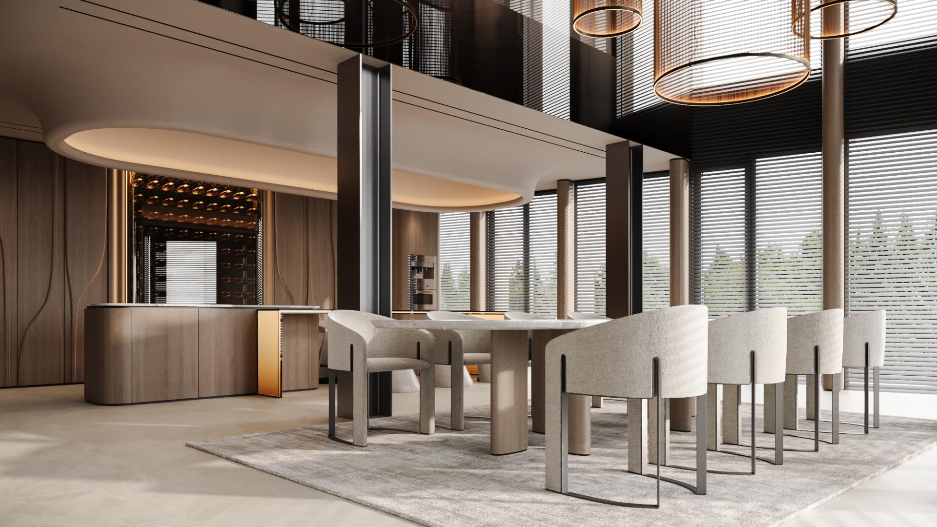 London Design Awards Winner - TWO-STOREY LIVING-ROOM IN AMODERN PENTHOUSE