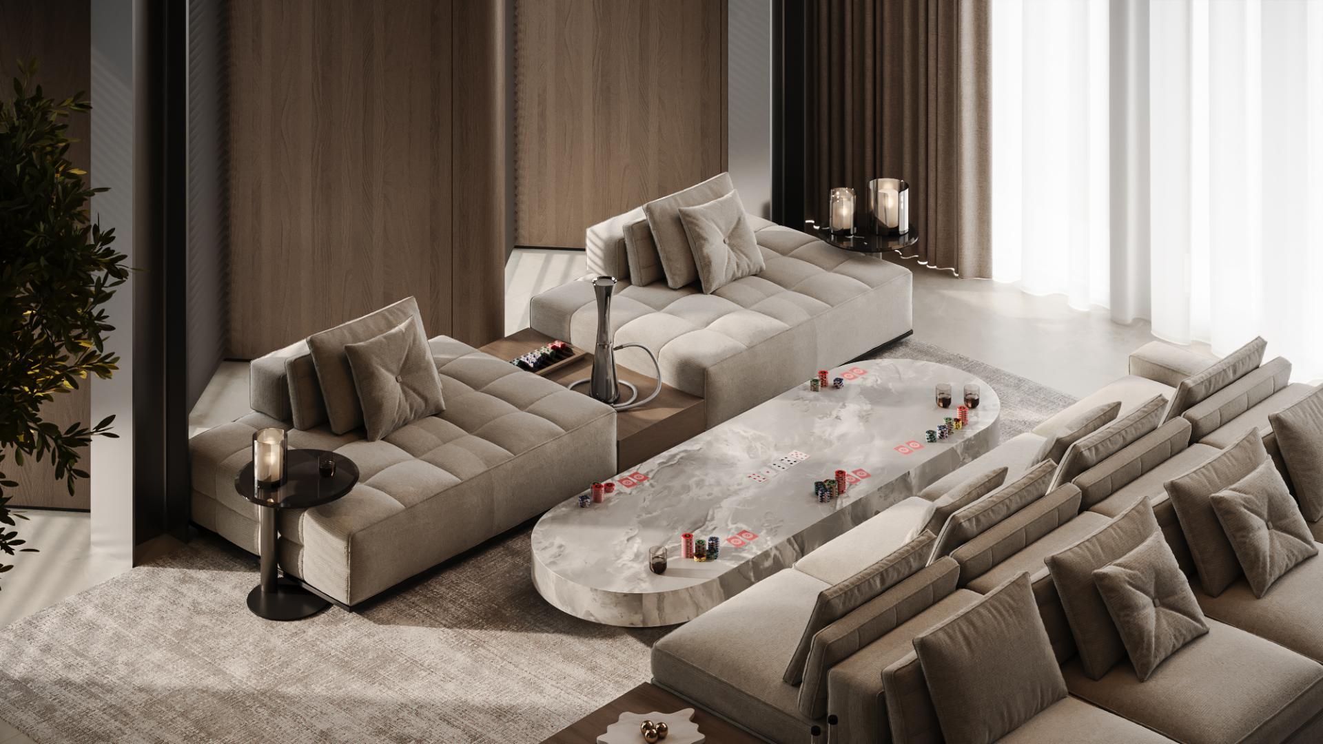 London Design Awards Winner - TWO-STOREY LIVING-ROOM IN AMODERN PENTHOUSE