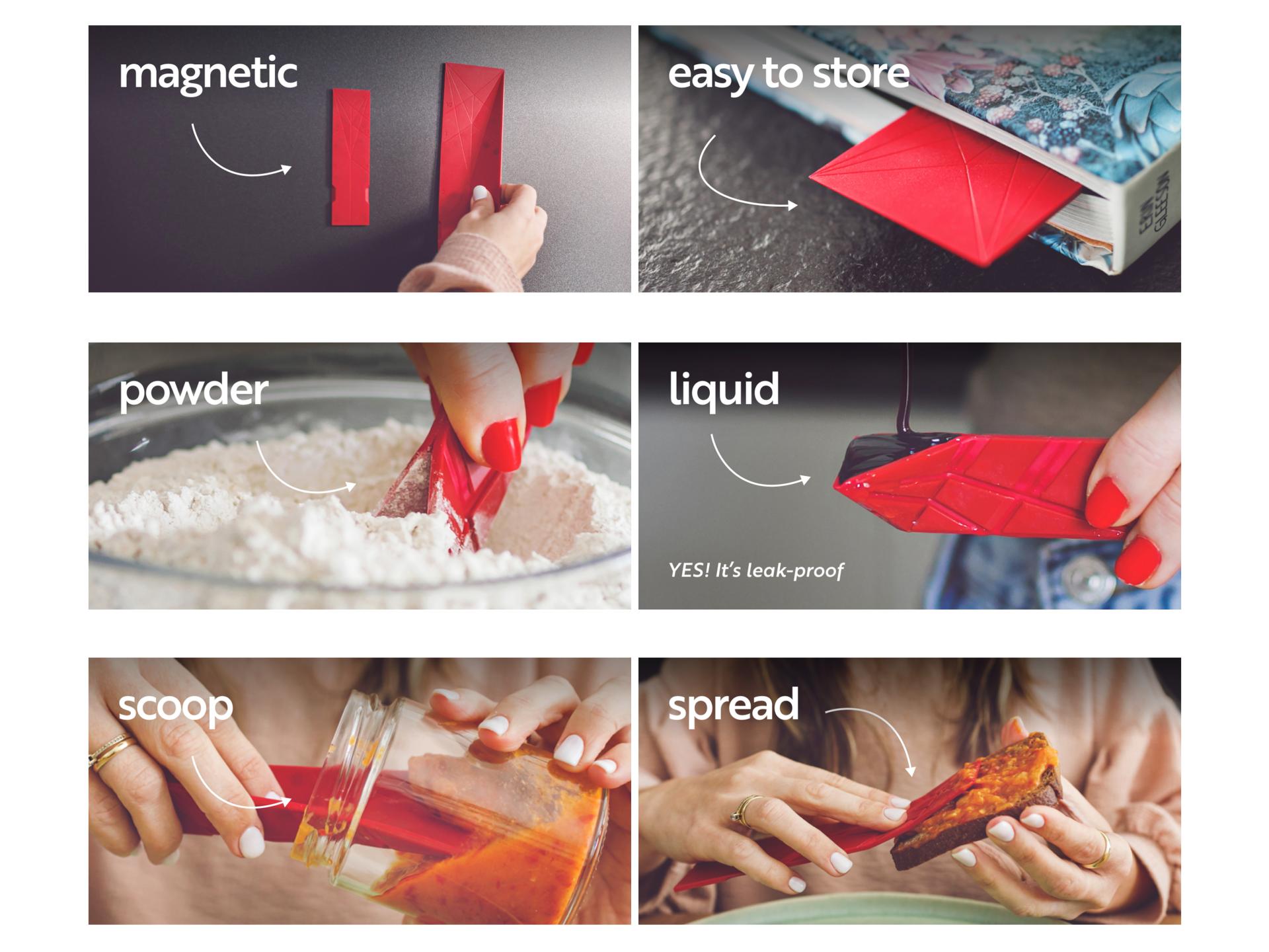 London Design Awards Winner - Polygons flat 3-in-1 Measuring Spoon 
