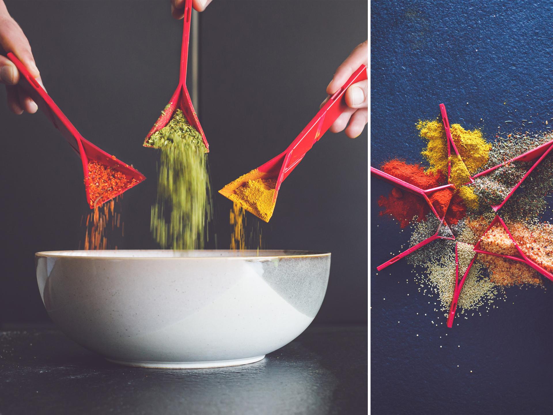 London Design Awards Winner - Polygons flat 3-in-1 Measuring Spoon 