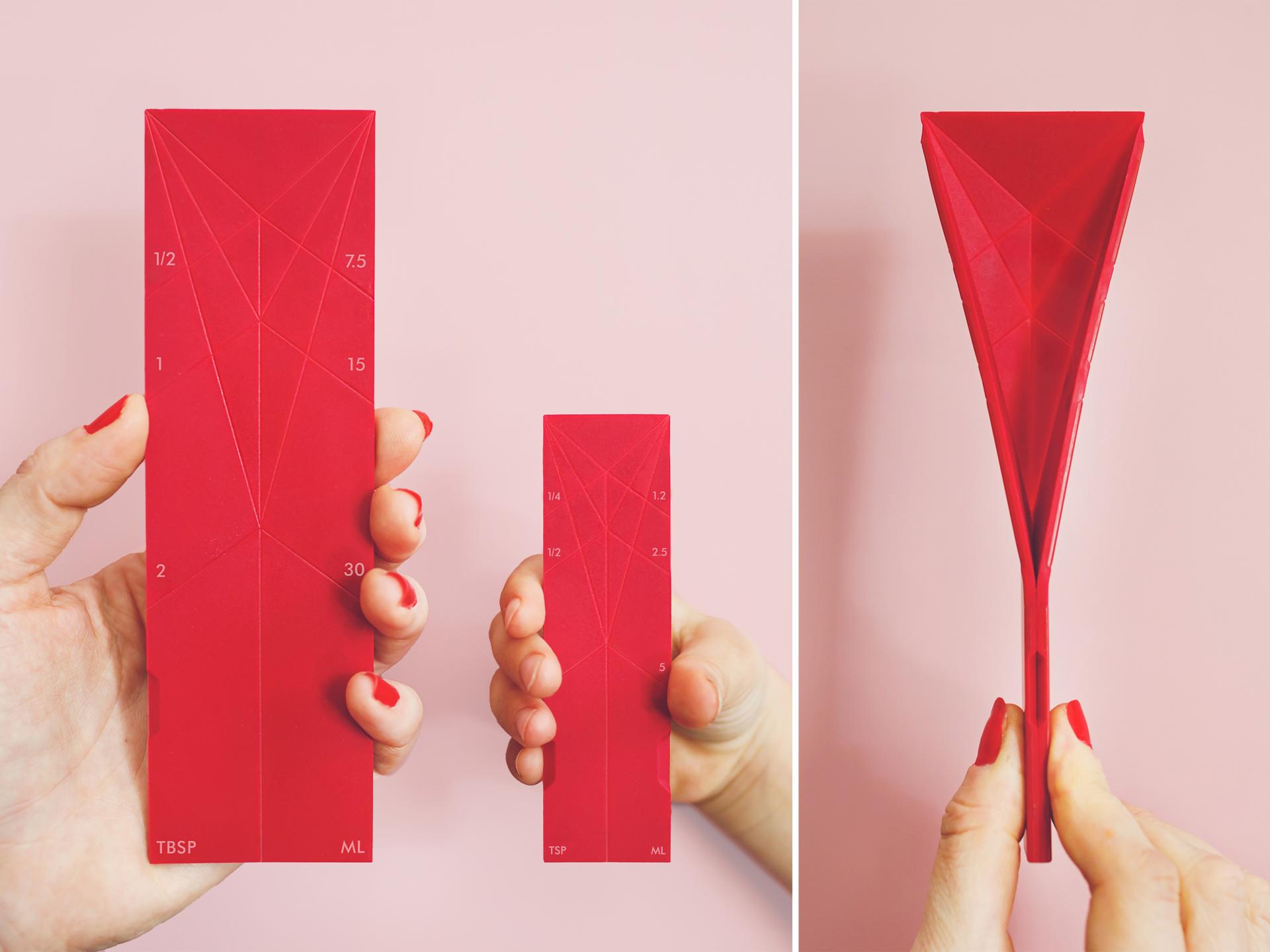 London Design Awards Winner - Polygons flat 3-in-1 Measuring Spoon 