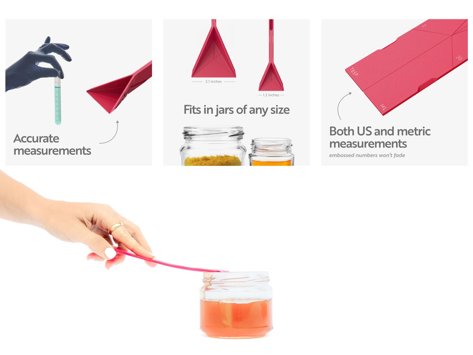 London Design Awards Winner - Polygons flat 3-in-1 Measuring Spoon 