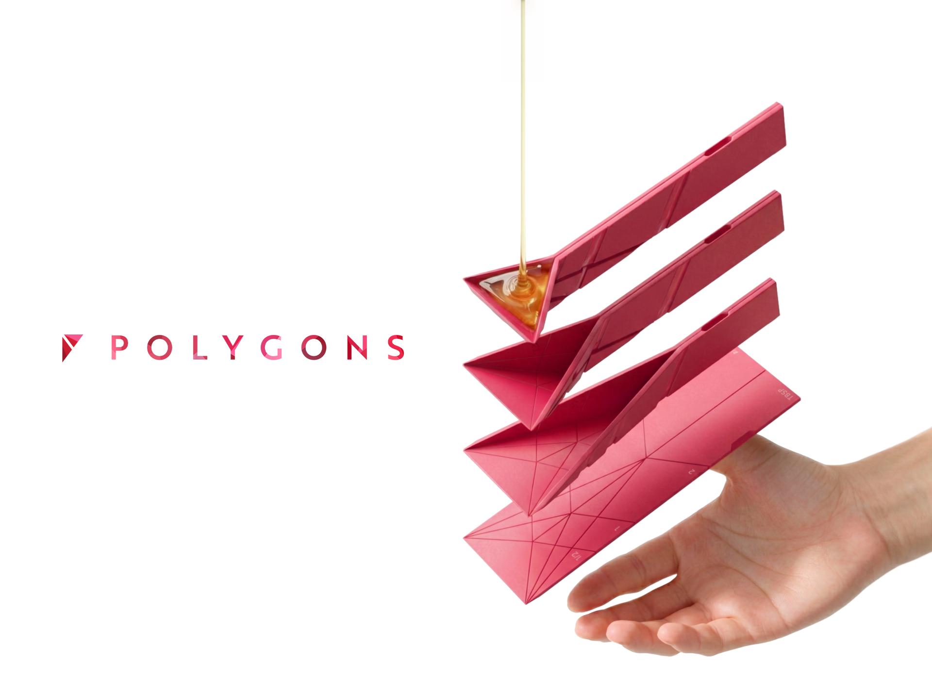 London Design Awards Winner - Polygons flat 3-in-1 Measuring Spoon 