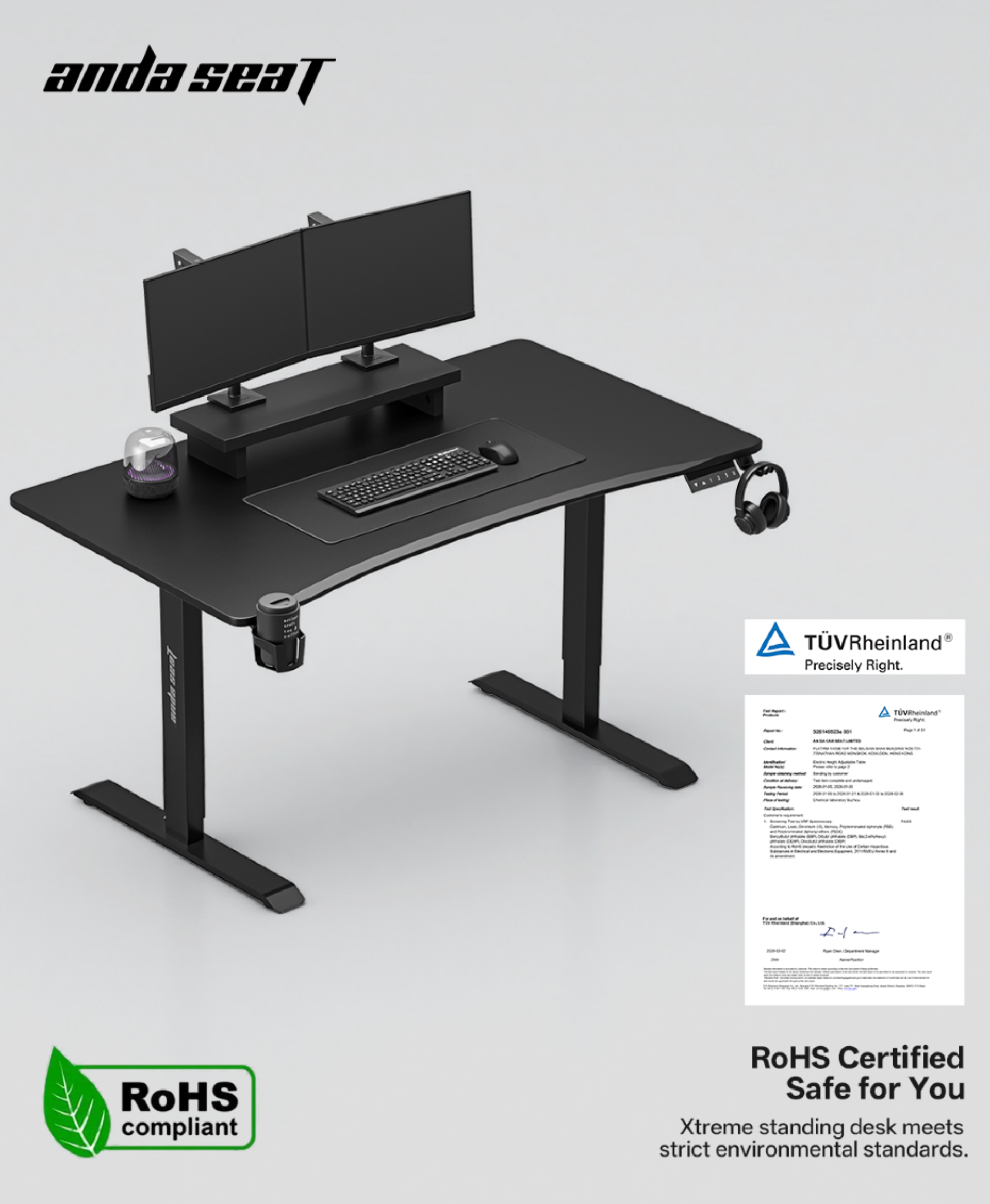 London Design Awards Winner - AndaSeat Xtreme Series: The Clutter-Free Standing Desk