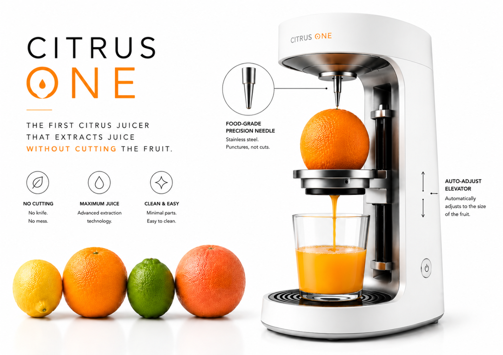 London Design Awards Winner - CITRUS ONE – The First Citrus Juicer That Extracts Juice Wit
